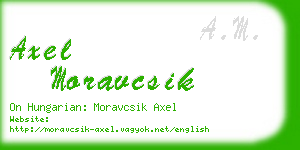 axel moravcsik business card